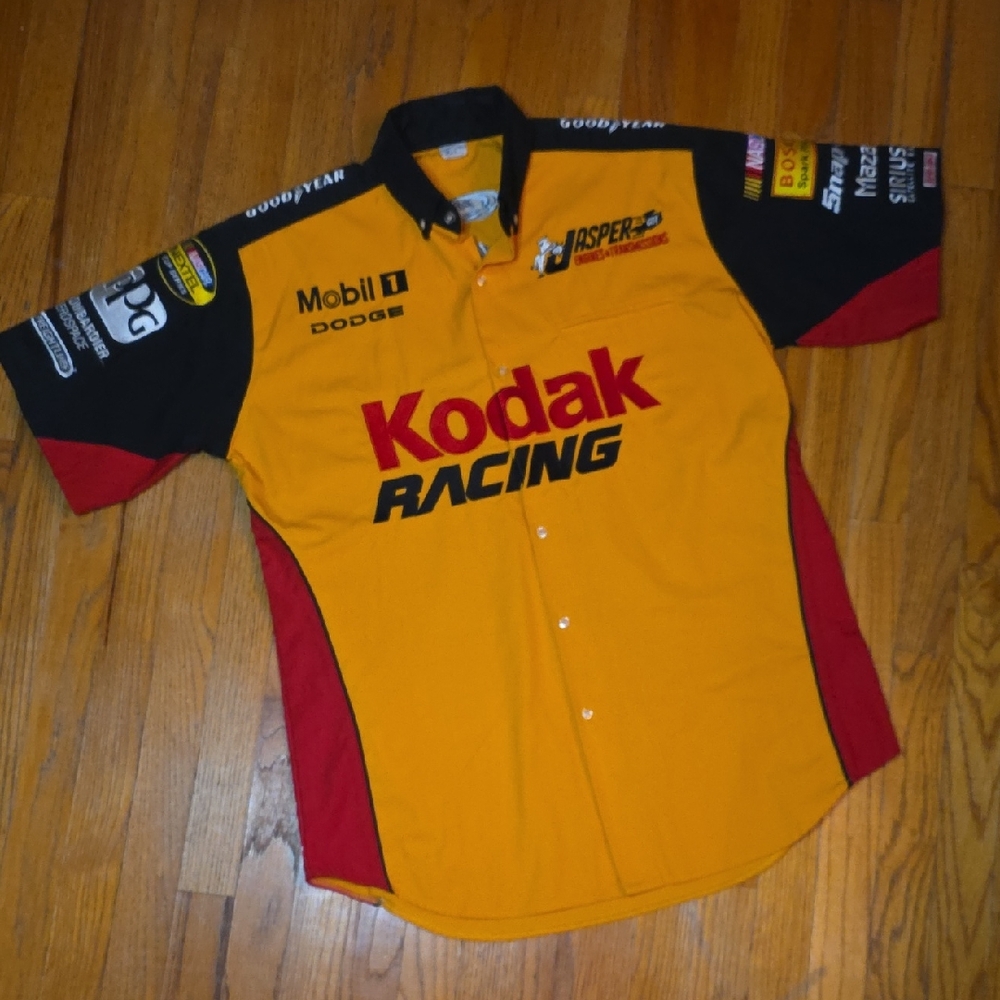 Vintage Sterling Marlin Kodak Racing Nascar Pit Crew Shirt Size L - Like New!